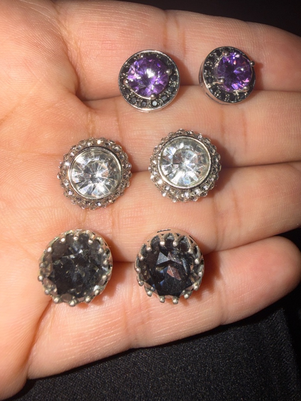 Stella and Dot Stud Earring Set 3 pairs of studs